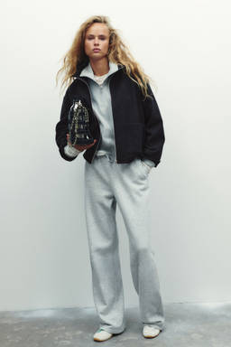 H&M - Women Charcoal Zip-Through Sweatshirt