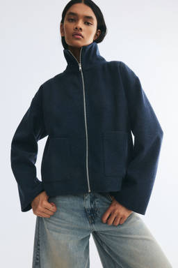 H&M - Women Blue Zip-Through Sweatshirt