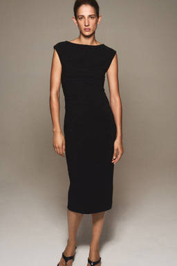 H&M - Women Black Glittery Boat-Neck Dress