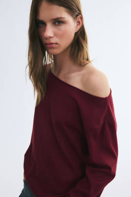 H&M - Women Red Off-The-Shoulder Jumper