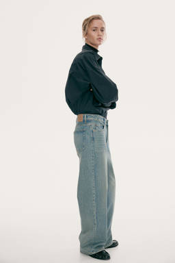 H&M - Women Blue Baggy Low Waist Jeans