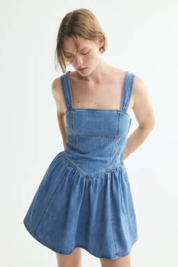 H&M - Women Blue Flared-Skirt Dress