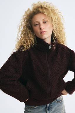 H&M - Women Maroon Teddy Jacket