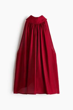 H&M - Women Red Scarf-Collar Viscose-Blend Top