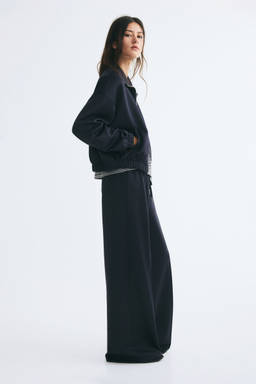 H&M - Women Blue Fine-Ribbed Track Jacket