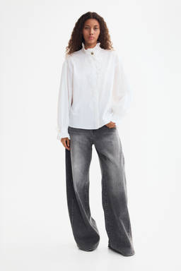 H&M - Women White Frill-Trimmed Cotton Blouse