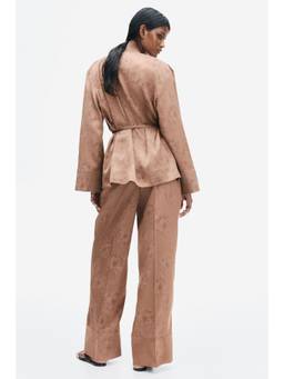 H&M - Women Brown Satin Pull-On Trousers