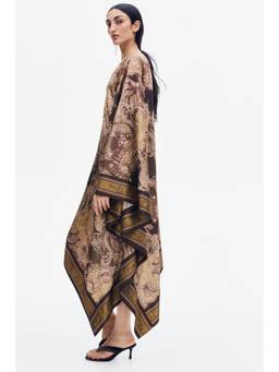 H&M - Women Olive Satin Cape Dress