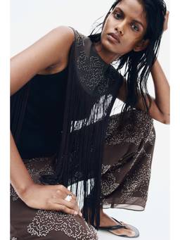 H&M - Women Brown Embellished Trousers