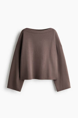 H&M - Women Brown Boat-Neck Sweatshirt