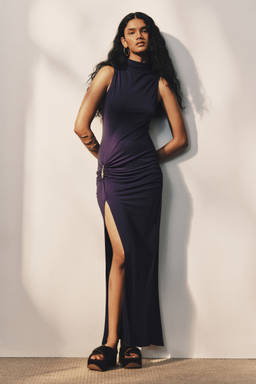 H&M - Women Purple Metal-detail draped dress