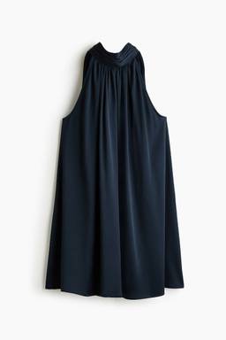 H&M - Women Blue Bow-Collar A-Line Dress