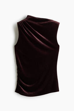 H&M - Women Red Draped Velour Top