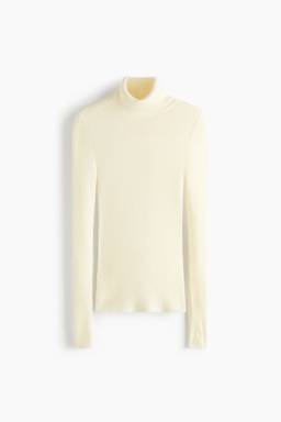 H&M - Women White Roll-Neck Merino Wool Top