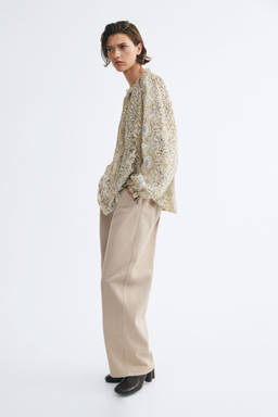 H&M - Women Beige Tie-Detail Blouse