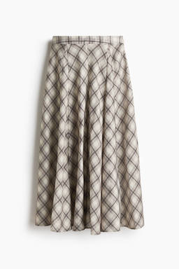 H&M - Women Beige Godet-Pleated Skirt