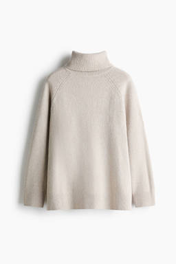 H&M - Women Off White Oversized polo-neck jumper