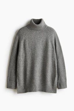 H&M - Women Grey Oversized Turtle-Neck Jumper