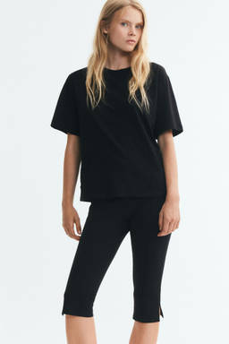H&M - Women Black Lace-inset cotton T-shirt