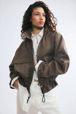H&M - Women Beige Oversized Utility Jacket