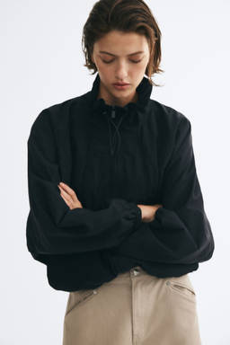 H&M - Women Black Oversized Nylon Jacket