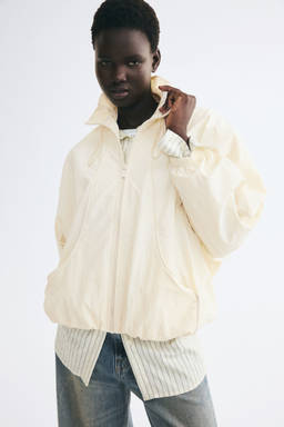 H&M - Women Beige Oversized Nylon Jacket