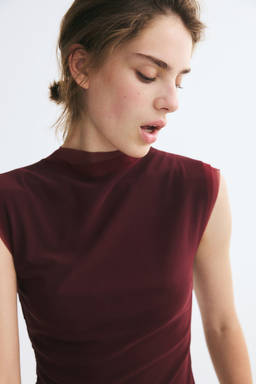 H&M - Women Red Layered Mesh Top