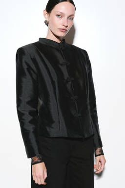 H&M - Women Black Knot-Button Jacket