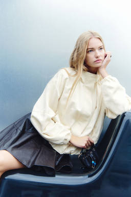H&M - Women Yellow Balloon-Sleeved Funnel-Collar Jacket