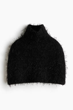 H&M - Women Black Fluffy-knit cape