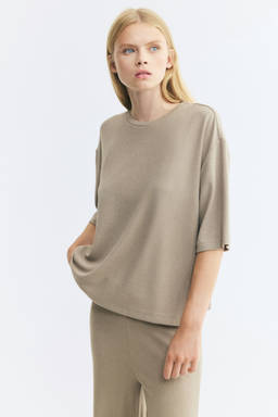 H&M - Women Beige Oversized T-Shirt