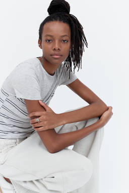 H&M - Women Grey Layered jersey top