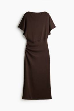 H&M - Women Brown Knitted Butterfly-Sleeved Dress