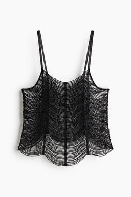 H&M - Women Black Beaded Strappy Top