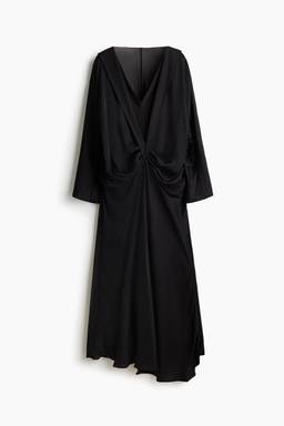 H&M - Women Black Draped Satin Dress