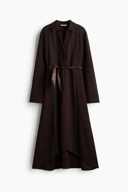 H&M - Women Brown Belt-Detail Flared Dress