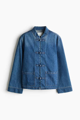 H&M - Women Blue Knot-Button Denim Jacket