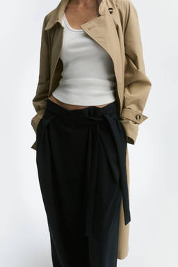 H&M - Women Blue Wrap-Detail Trousers