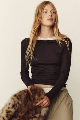 H&M - Women Brown Layered Jersey Top