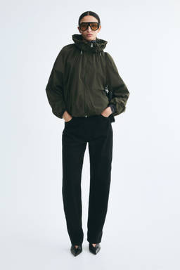 H&M - Women Green Funnel-Collar Nylon Jacket