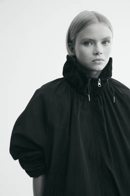 H&M - Women Black Funnel-Collar Nylon Jacket
