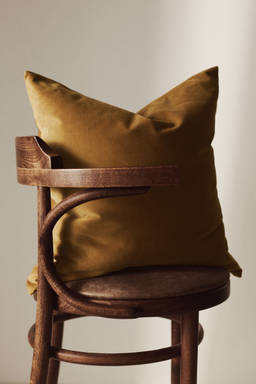 H&M - Yellow Cotton Velvet Cushion Cover