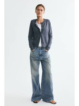 H&M - Women Grey Fine-Knit Cardigan