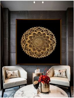 The Art House - Black Gold-Toned The Mandala Art Painting