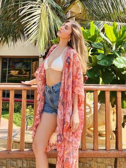 Pipa Bella by Nykaa Fashion - Red Printed Slip On Cover Up