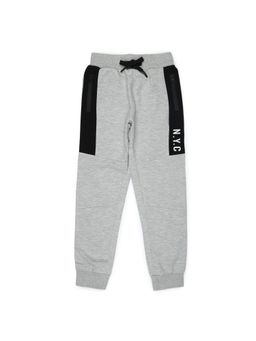 Alan Jones - Cotton Knit Colorblock Joggers - Grey