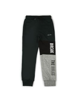 Alan Jones - Cotton Knit Color Block Joggers - Dark Grey