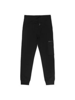Alan Jones - Cotton Knit Solid Patch Pocket Joggers - Black