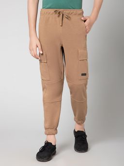 Alan Jones - Cotton Knit Solid Cargo Joggers - Khaki