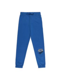 Alan Jones - Cotton Knit Graphic Joggers - Blue